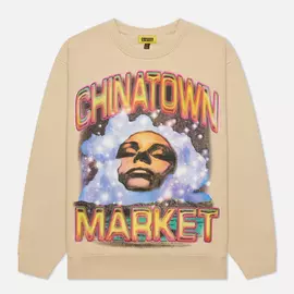Мужская толстовка Chinatown Market Through The Foam Crew Neck, цвет бежевый, размер S