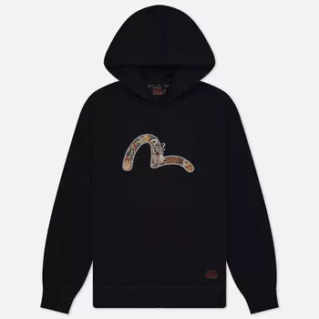 Мужская толстовка Evisu Deer & Treasure Seagull Embroidered Hoodie, цвет чёрный, размер S