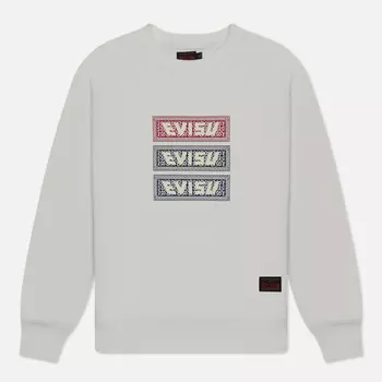 Мужская толстовка Evisu Evergreen Multi Box Logo Printed, цвет белый, размер XXL