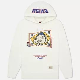 Мужская толстовка Evisu Heritage Embroidered Godhead Flag &amp; Darumas Hoodie, цвет белый, размер XL