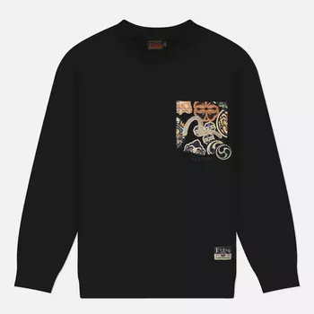 Мужская толстовка Evisu Heritage Seagull Embroidery Printed Pocket, цвет чёрный, размер M