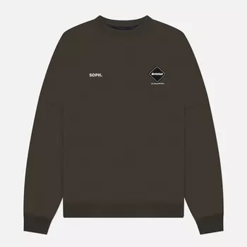 Мужская толстовка F.C. Real Bristol Big Logo Crew Neck Baggy, цвет оливковый, размер M