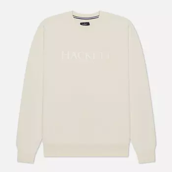 Мужская толстовка Hackett London Logo Crew Neck, цвет белый, размер XXL