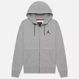 Мужская толстовка Jordan Jumpman Air Fleece Full-Zip Hoodie, цвет серый, размер XS