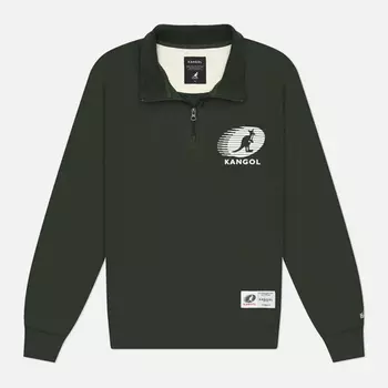 Мужская толстовка Kangol Rush Logo Half-Zip, цвет зелёный, размер XL