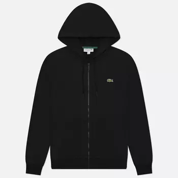 Мужская толстовка Lacoste Classic Fit Zip-Up Fleece, цвет чёрный, размер XL