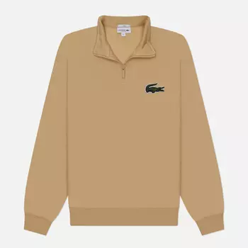 Мужская толстовка Lacoste High-Neck Organic Cotton Zip-Up, цвет бежевый, размер XL