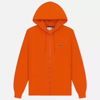 Мужская толстовка Lacoste Organic Cotton Full Zip Hoodie, цвет оранжевый, размер XXL