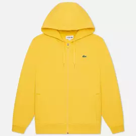 Мужская толстовка Lacoste Sport Lightweight Bi-Material Hoodie, цвет жёлтый, размер XS