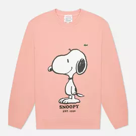 Мужская толстовка Lacoste x Peanuts Organic Cotton Crew, цвет розовый, размер M