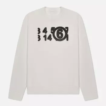 Мужская толстовка Maison Margiela MM6 Numbers Print Crew Neck, цвет белый, размер S