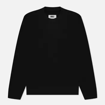 Мужская толстовка Maison Margiela MM6 Plain Logo Crew Neck, цвет чёрный, размер XXL