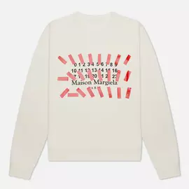 Мужская толстовка Maison Margiela Tape Print Crew Neck, цвет белый, размер 56