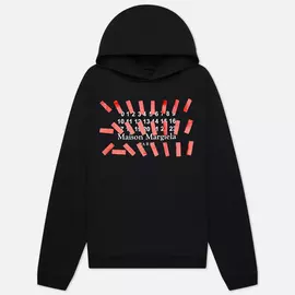 Мужская толстовка Maison Margiela Tape Print Oversized Hoodie, цвет чёрный, размер 46