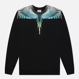 Мужская толстовка Marcelo Burlon Wings Regular Crewneck, цвет чёрный, размер L