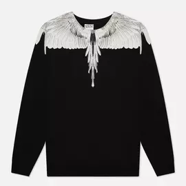 Мужская толстовка Marcelo Burlon Wings Regular Crewneck, цвет чёрный, размер S