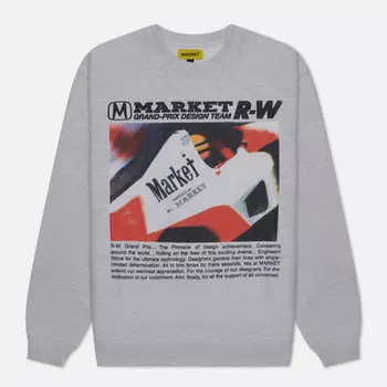 Мужская толстовка MARKET Grand Prix Crew Neck, цвет серый, размер XL