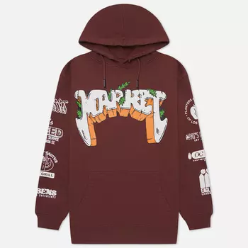 Мужская толстовка MARKET Growclub Hoodie, цвет коричневый, размер L