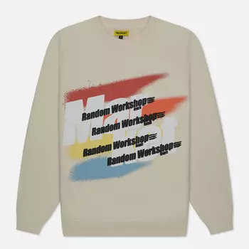 Мужская толстовка MARKET Random Workshop Splatter Crew Neck, цвет бежевый, размер XL