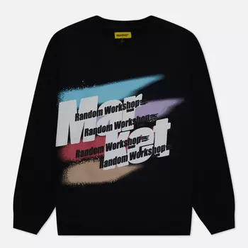Мужская толстовка MARKET Random Workshop Splatter Crew Neck, цвет чёрный, размер S