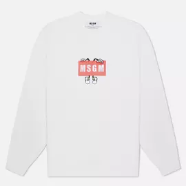 Мужская толстовка MSGM Box Comics Crew Neck, цвет белый, размер M