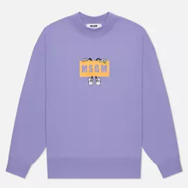 Мужская толстовка MSGM Box Comics Crew Neck, цвет фиолетовый, размер XL