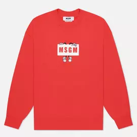 Мужская толстовка MSGM Box Comics Crew Neck, цвет красный, размер L