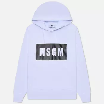 Мужская толстовка MSGM Box Maxilogo Unbrushed Hoodie, цвет белый, размер S