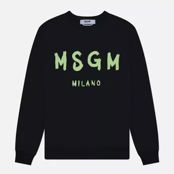 Мужская толстовка MSGM Brush Sroke Logo Print, цвет чёрный, размер XL