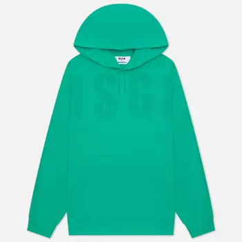 Мужская толстовка MSGM Macrologo Tonal Print Hoodie, цвет зелёный, размер XL