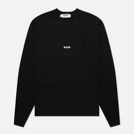Мужская толстовка MSGM Micrologo Basic Unbrushed Crew Neck, цвет чёрный, размер M