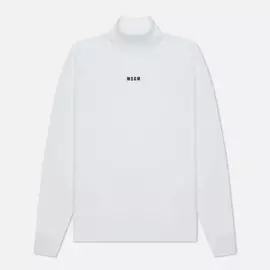 Мужская толстовка MSGM Micrologo Basic Unbrushed High Collar, цвет белый, размер L
