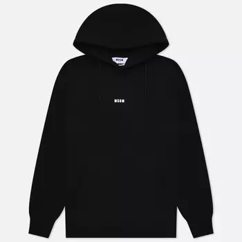 Мужская толстовка MSGM Micrologo Basic Unbrushed Hoodie, цвет чёрный, размер M