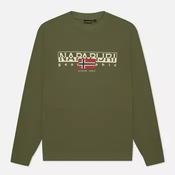 Мужская толстовка Napapijri Aylmer Crew Neck Regular Fit, цвет зелёный, размер XXL