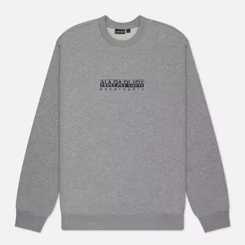 Мужская толстовка Napapijri Box Crew Neck Loose Fit, цвет серый, размер XL