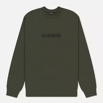 Мужская толстовка Napapijri Box Crew Neck Loose Fit, цвет зелёный, размер XXL