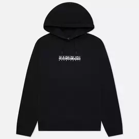 Мужская толстовка Napapijri Box Hoodie, цвет чёрный, размер XXS