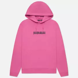 Мужская толстовка Napapijri Box Hoodie, цвет розовый, размер XL
