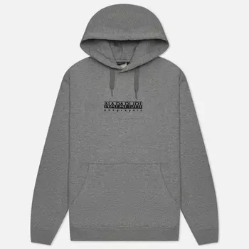 Мужская толстовка Napapijri Box Hoodie Loose Fit, цвет серый, размер XXL