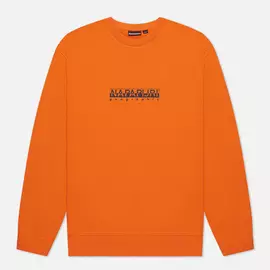 Мужская толстовка Napapijri Box Logo Crew, цвет оранжевый, размер S