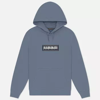 Мужская толстовка Napapijri Box Logo Hoodie, цвет серый, размер XL