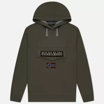 Мужская толстовка Napapijri Burgee Winter Hoodie, цвет оливковый, размер S