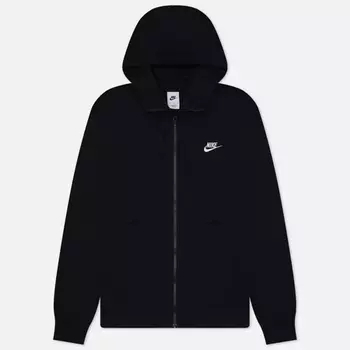 Мужская толстовка Nike Club Hoodie Full Zip, цвет чёрный, размер XL