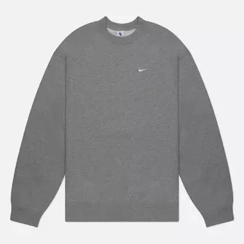 Мужская толстовка Nike Solo Swoosh Fleece Crew Neck, цвет серый, размер XXL