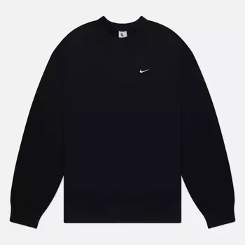 Мужская толстовка Nike Solo Swoosh Fleece Crew Neck, цвет чёрный, размер S