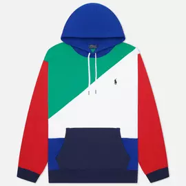 Мужская толстовка Polo Ralph Lauren Color Block Hoodie, цвет зелёный, размер XL
