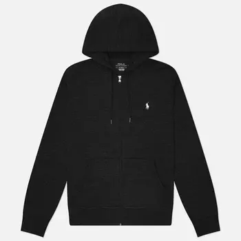 Мужская толстовка Polo Ralph Lauren Embroidered Logo Full Zip Hoodie, цвет чёрный, размер M