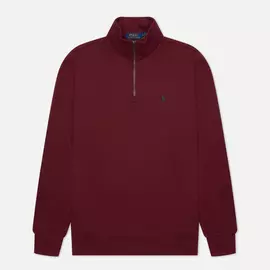 Мужская толстовка Polo Ralph Lauren Half Zip RL Fleece Embroidered Logo, цвет бордовый, размер M