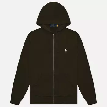 Мужская толстовка Polo Ralph Lauren Loopback Fleece Full-Zip Hoodie, цвет оливковый, размер XXL