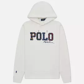 Мужская толстовка Polo Ralph Lauren Multicolor Logo Hoodie, цвет белый, размер M